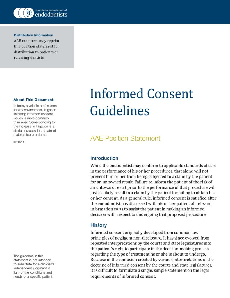 thumbnail of AAE 2023 Consentement éclairé en Endodontie